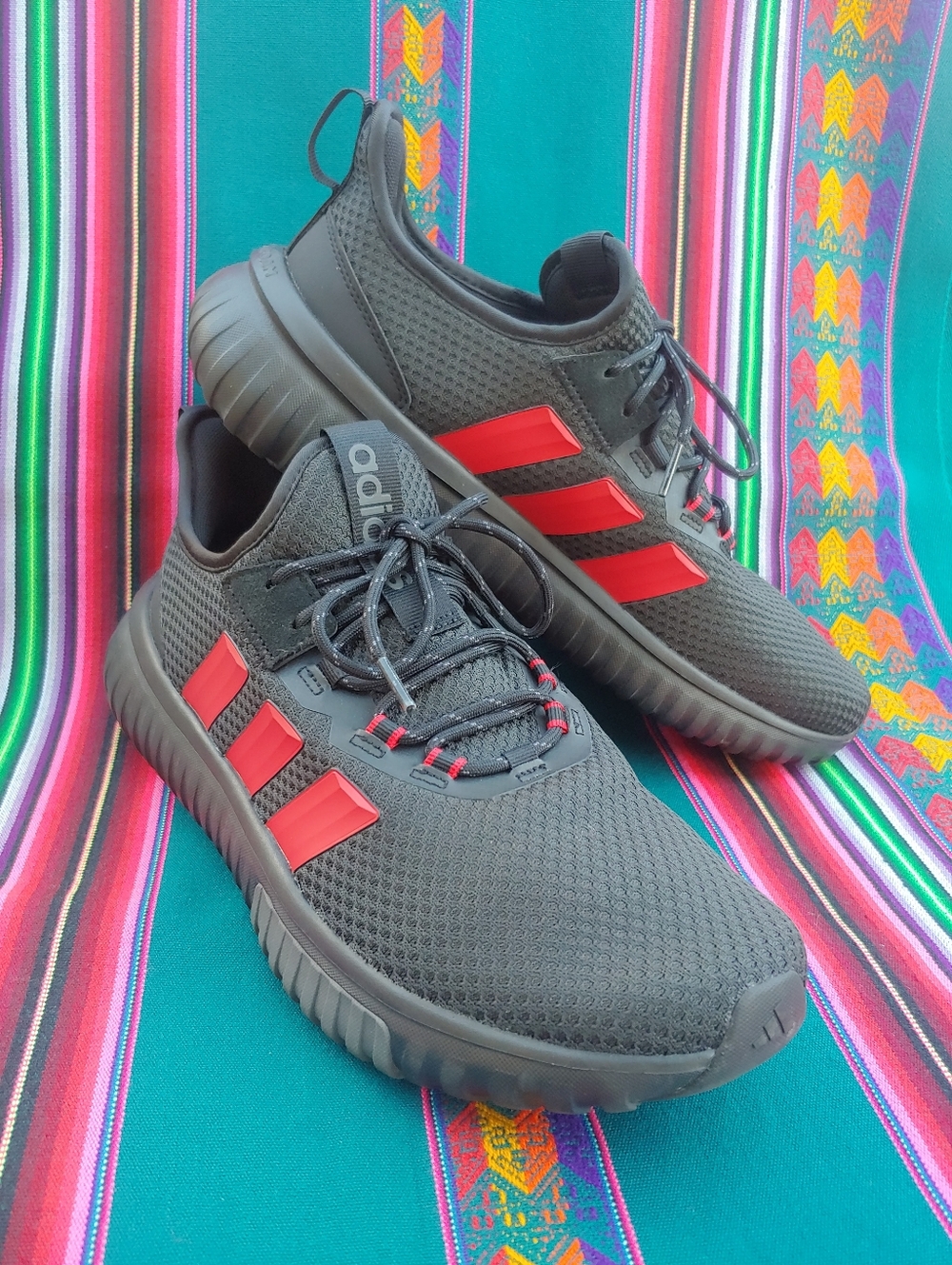 adidas Men’s Kaptir 4.0 Cloudform Black and Red Athletic Shoes size 11.5
